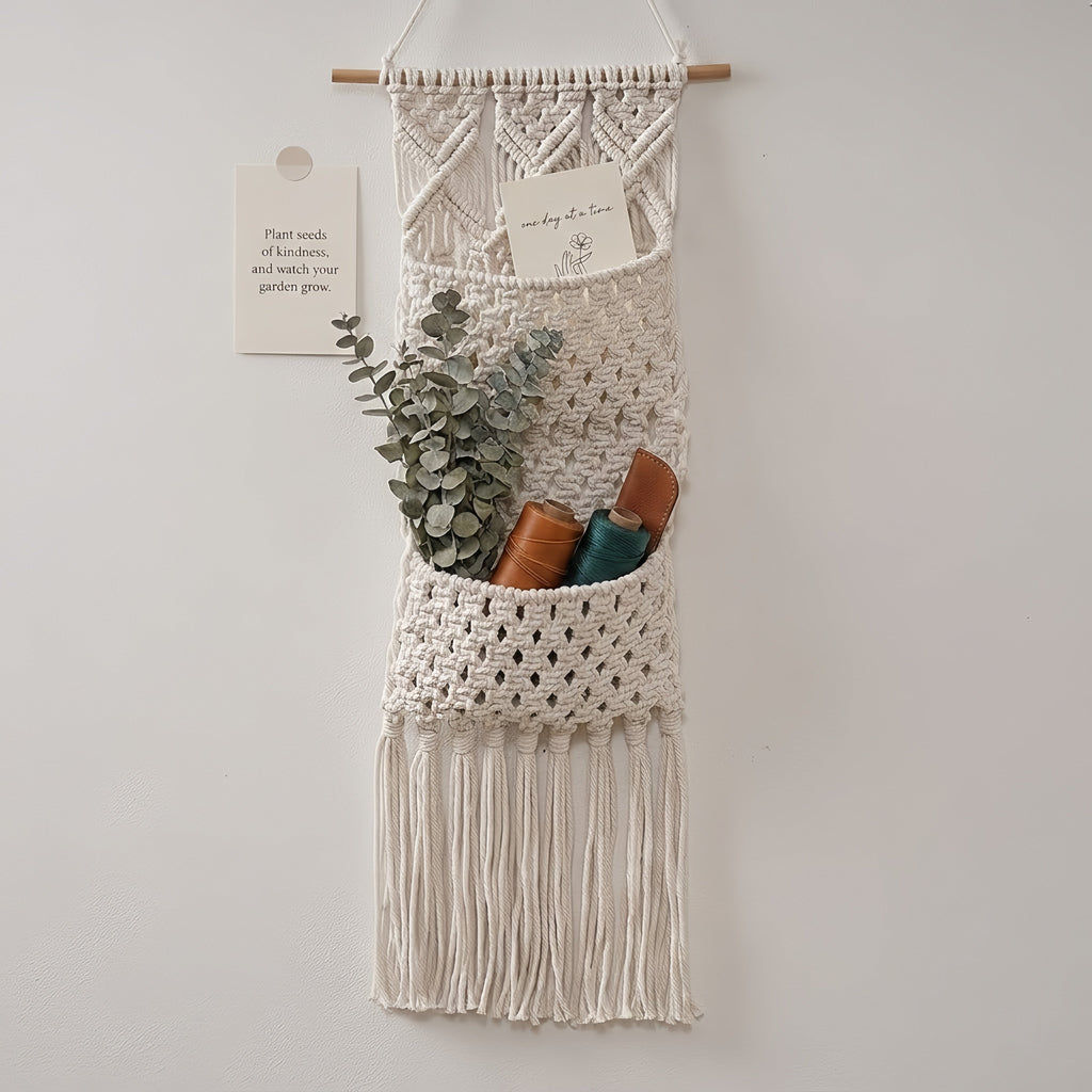 Boho Macrame Magazine Holder