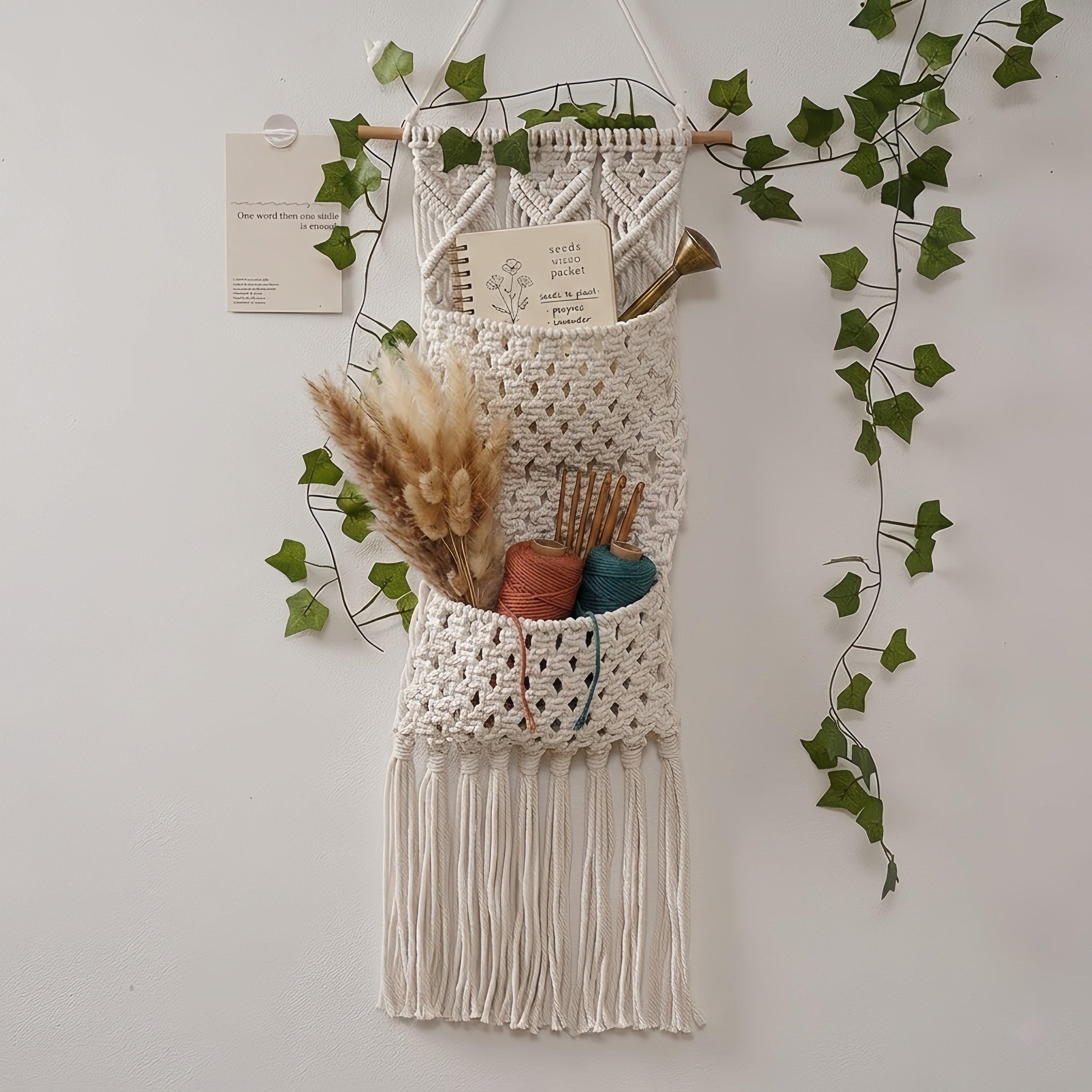 Boho Macrame Magazine Holder