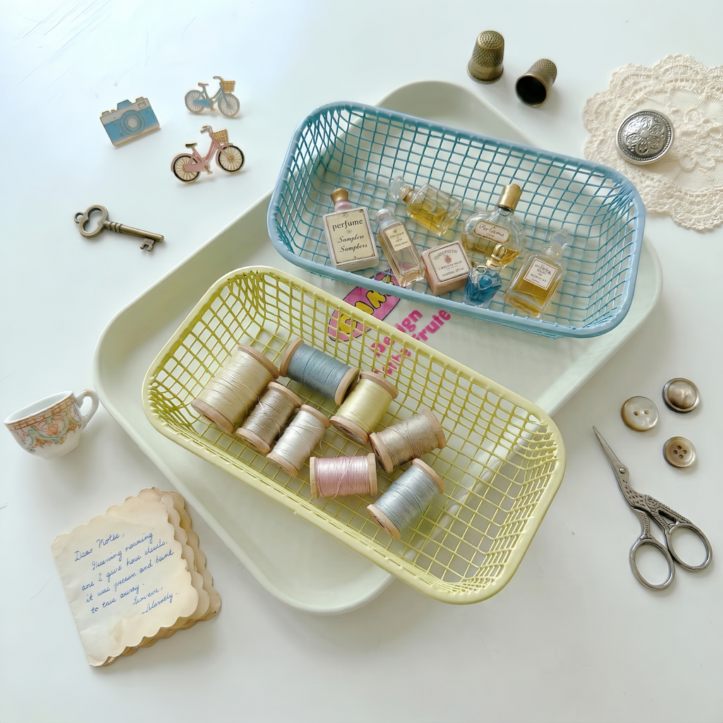 Pastel Metal Desk Organizer Tray